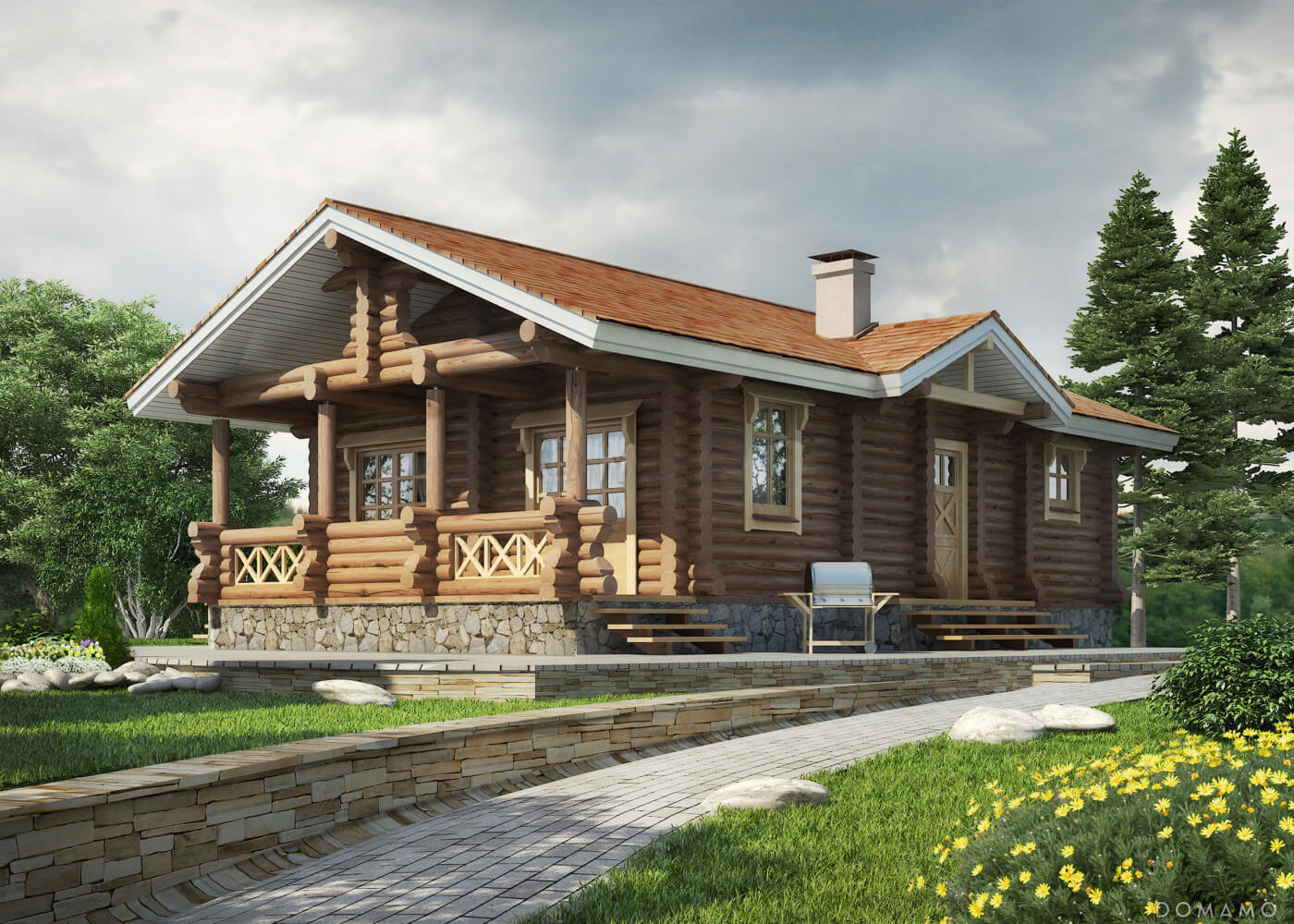 Дом из бревна VZ-163 